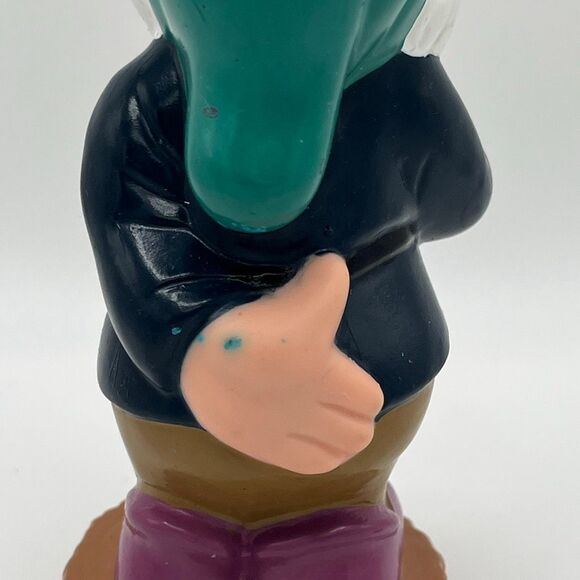 Vintage Snow White & The 7 Dwarfs Sneezy and Sleepy Rubber Squeaky 6” Toys Figur - Picture 11 of 13